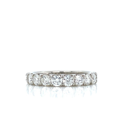 "DBAND01927" 10 Stone Ladies Halfway Diamond Wedding Band in Platinum