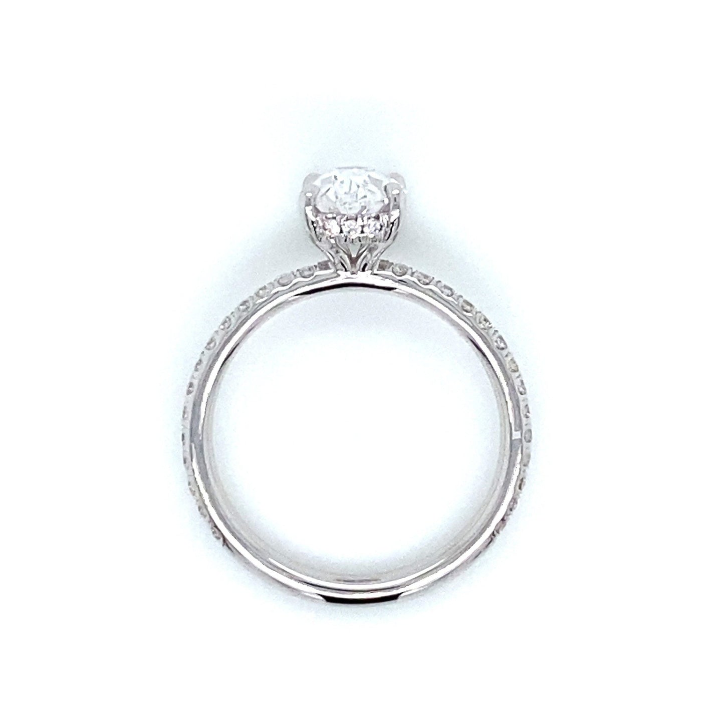 "ENGR03440" 1.53 Carat Oval Shaped Diamond Hidden Halo Engagement Ring in Platinum