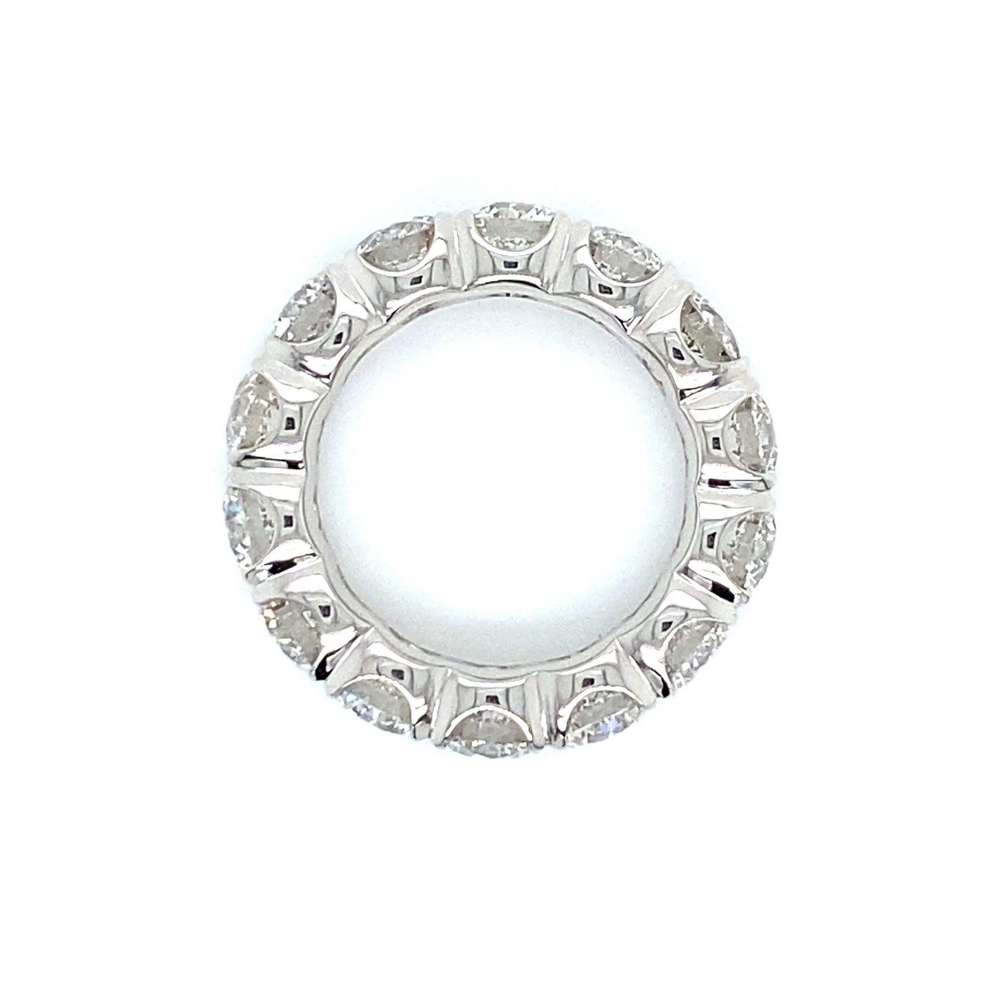 "DBAND01986" 6.53 Carat Round Brilliant Diamond Eternity Ring in Platinum - Handmade in New York City