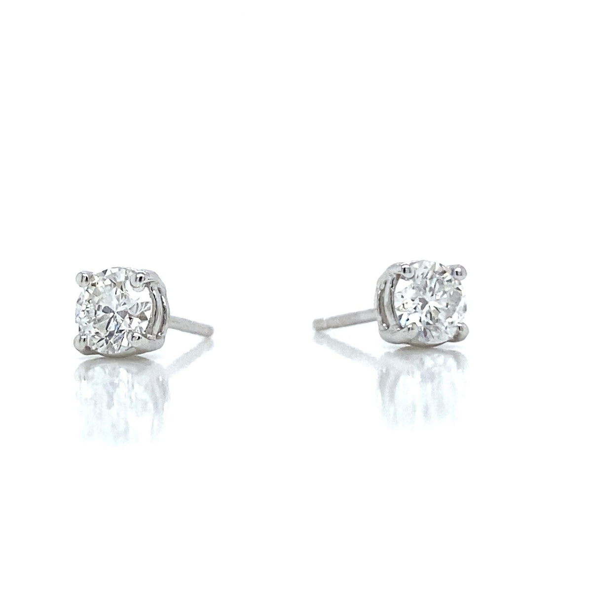 "EARR01611" Classic White Gold Diamond Stud Earrings 0.72 Carats
