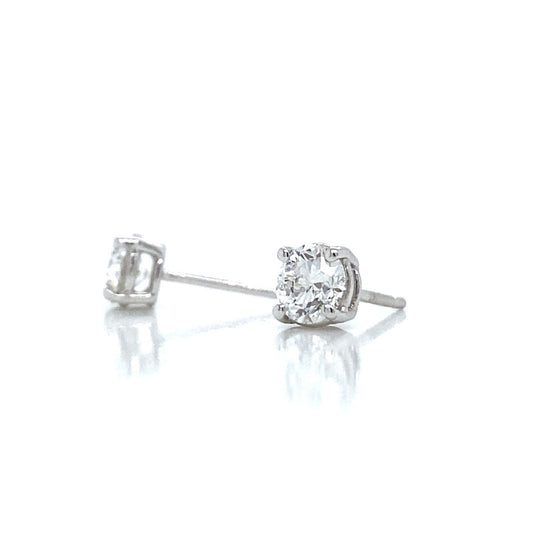 "EARR01611" Classic White Gold Diamond Stud Earrings 0.72 Carats