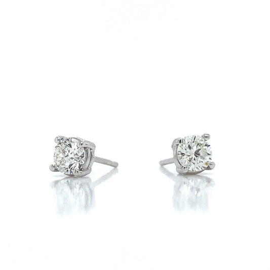 "EARR01609" Classic White Gold Diamond Stud Earrings 0.65 Carats