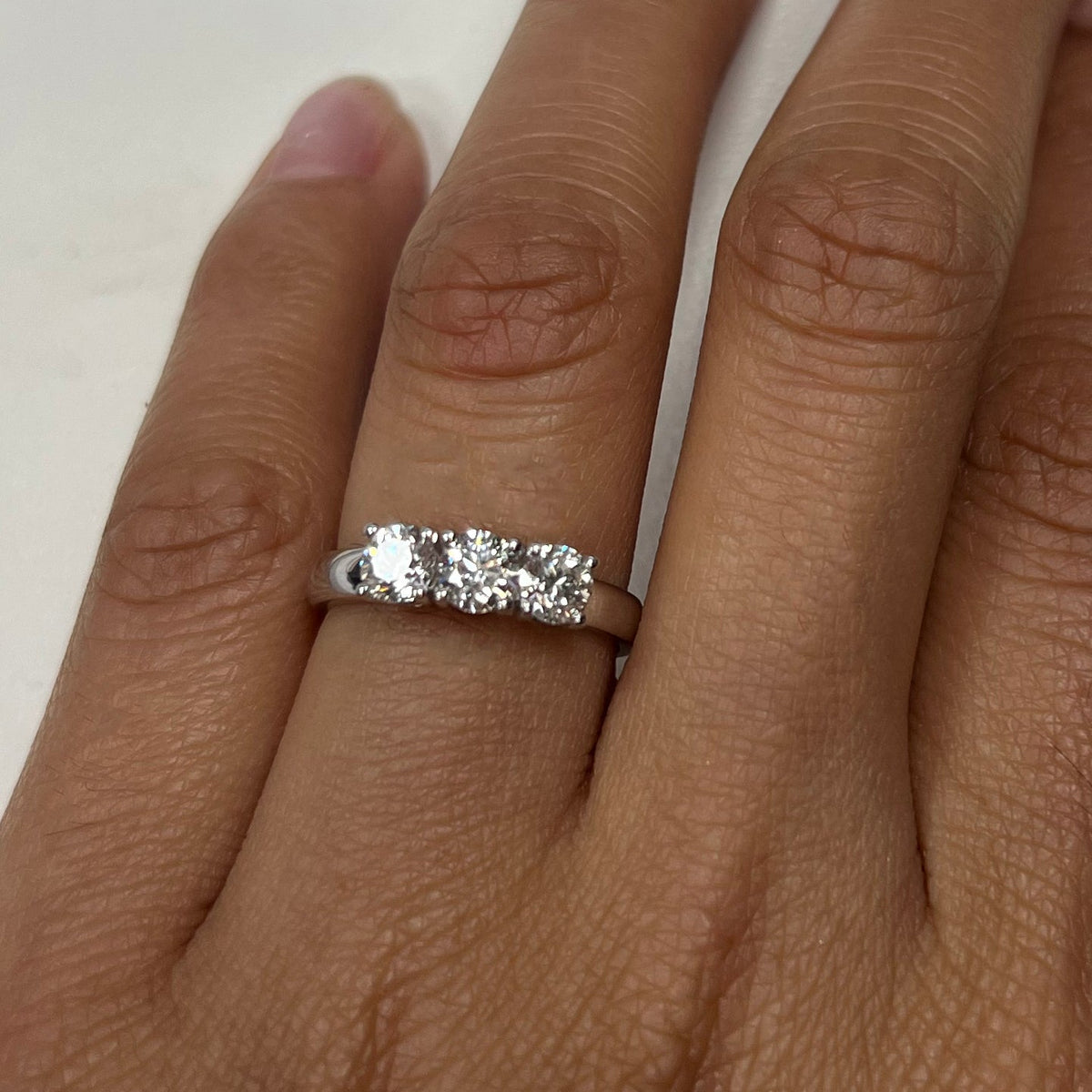 0.93 Carat Three Stone Trilogy Diamond Ring