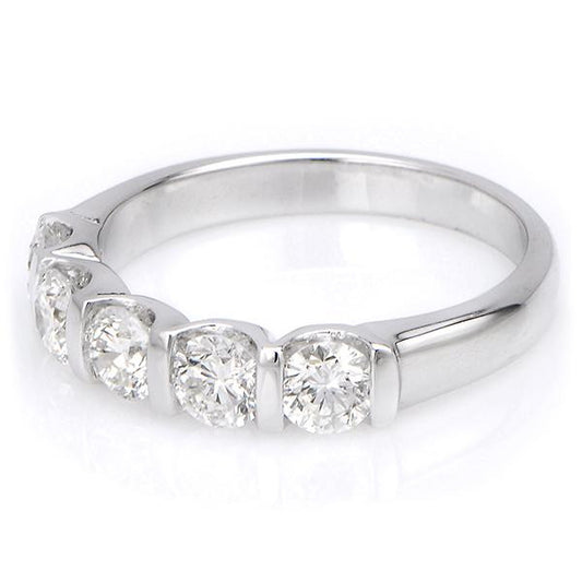 "5STRG01024" Five Stone Diamond Ring In 18k White Gold