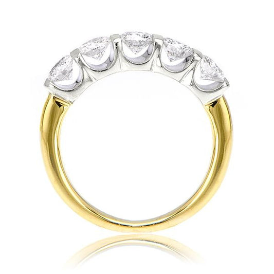 "5STRG01021" 5 Stone Anniversary Band In 14k White/Yellow Gold