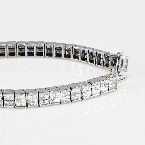 "BRAC01005" Princess Cut Diamond Tennis Bracelet