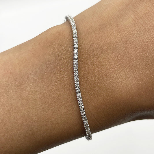 "BRAC01464" 1.76 CARAT ROUND DIAMOND TENNIS BRACELET IN 14K WHITE GOLD 6.75 INCH LENGTH