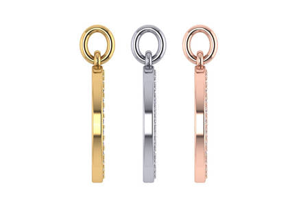 Initial Circle Diamond Round Pendant