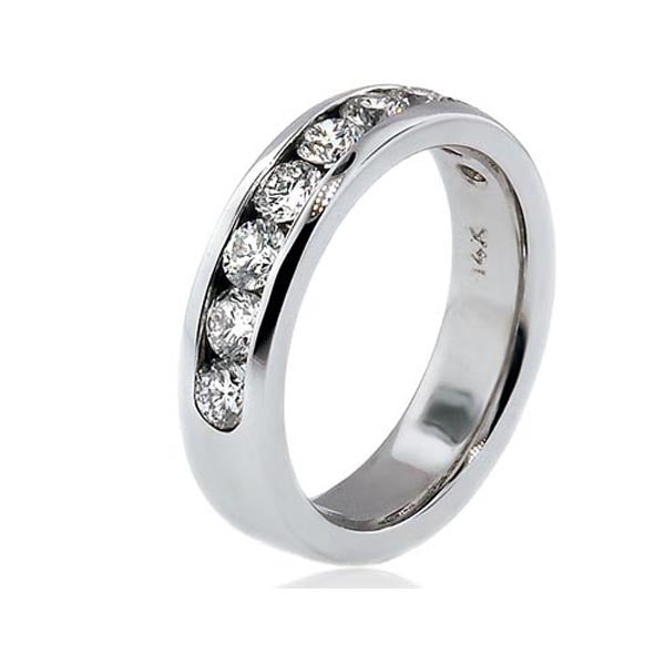"DBAND01408" Channel Set Diamond Wedding Band 0.61cts