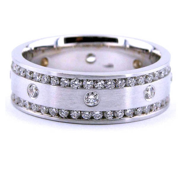 "DBAND01535" Wedding Band With Two Rows Of Diamonds 2.50cts