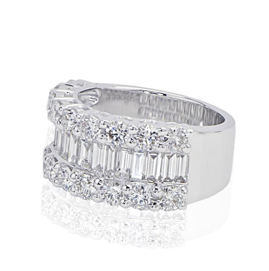"DBAND01870" Round & Baguette diamond Statement Ring