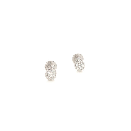 0.32 Carat Pear Shaped Diamond Earrings in 18K White Gold