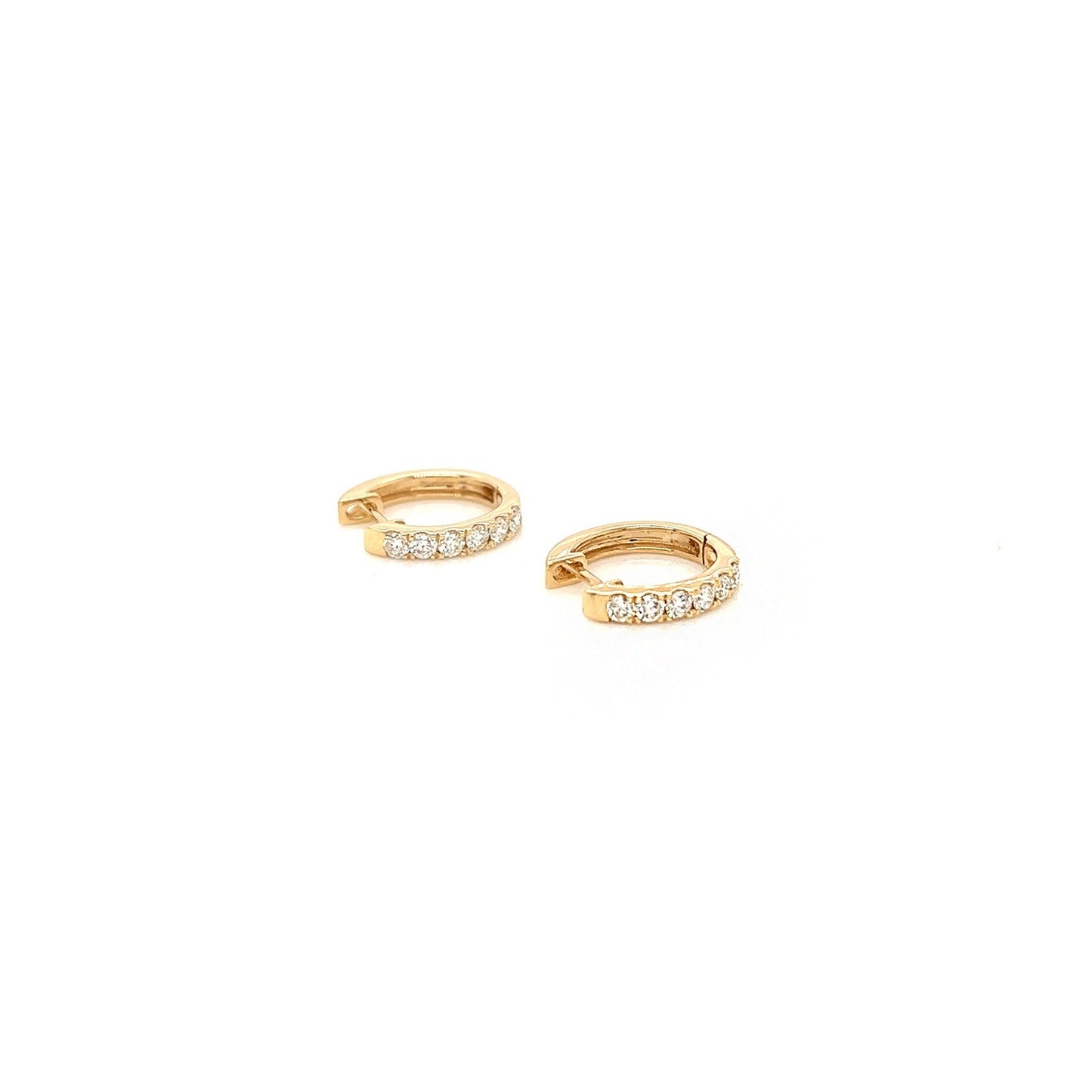0.42 Carat Diamond Pave-Set Hoop Earrings in 14K Yellow Gold