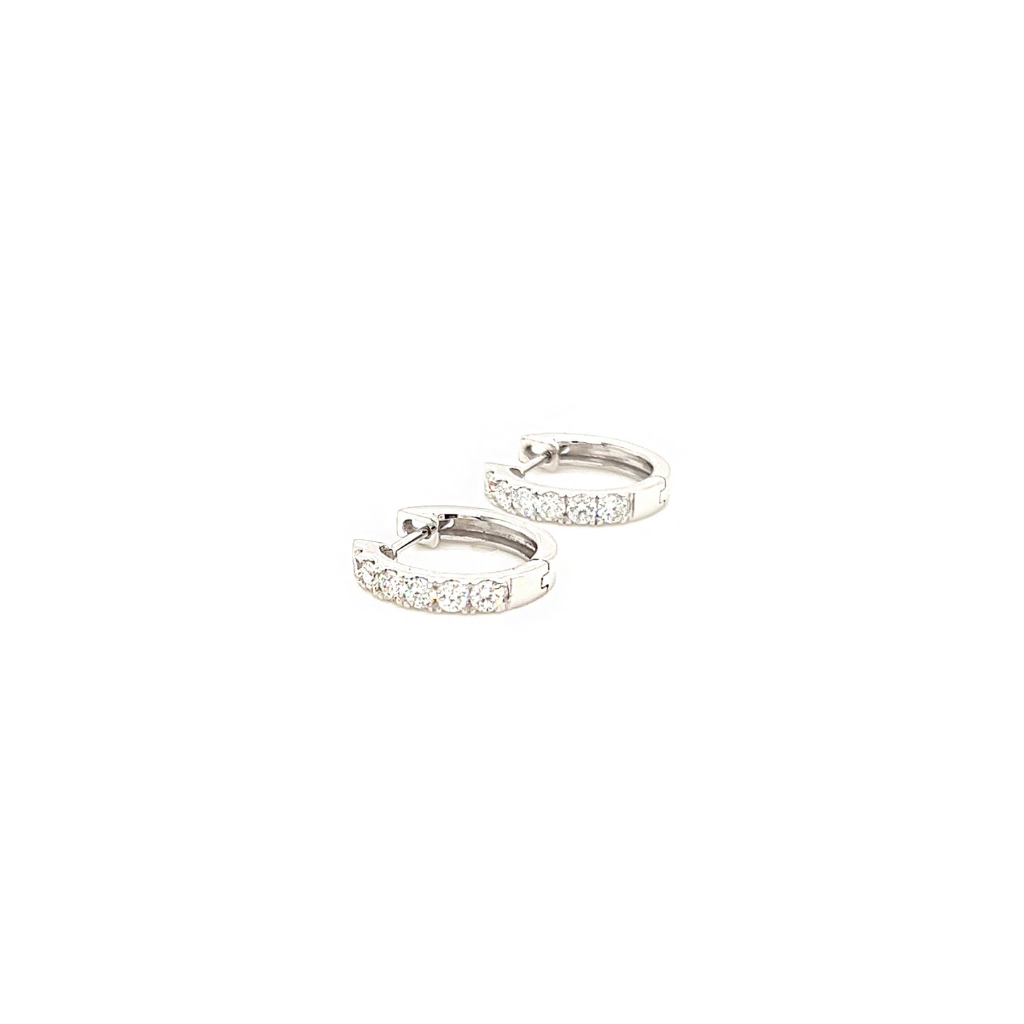 0.50 Carat Diamond Pave-Set Hoop Earrings in 14K White Gold