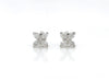 1.22 Carat Flower Shaped Diamond Stud Earrings in 18K White Gold
