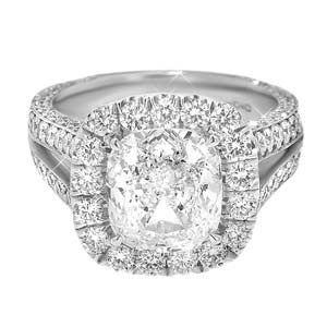 "ENGR01584" Cushion Halo Diamond Engagement Ring