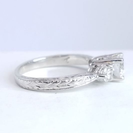 "ENGR01639" Three Stone Round Diamond Engagement Ring