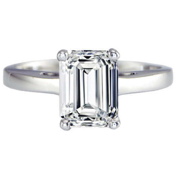 "ENGR01846" Solitaire Emerald Cut Engagement Ring