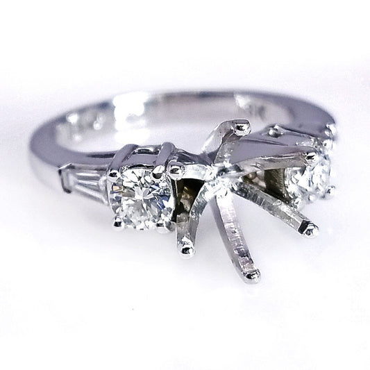 "ENGR01979" Three Stone Diamond Engagement Ring Setting