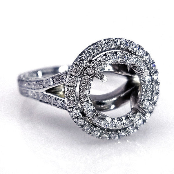 split shank double halo engagement rings