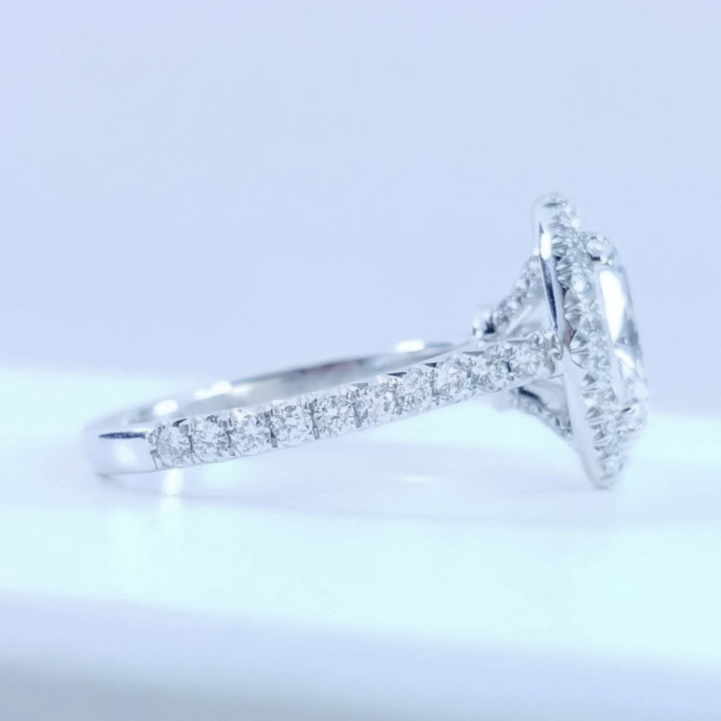 "ENGR02830" Cushion Diamond Halo Engagement Ring