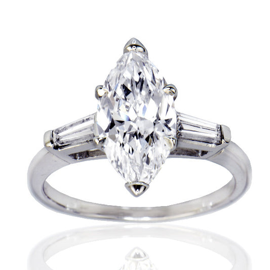 "ENGR02914" Marquise Cut Three Stone Diamond Engagement Ring