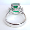 4.60 Total Carat Emerald and Diamond Three Stone Ladies Engagement Ring. GIA Certified.