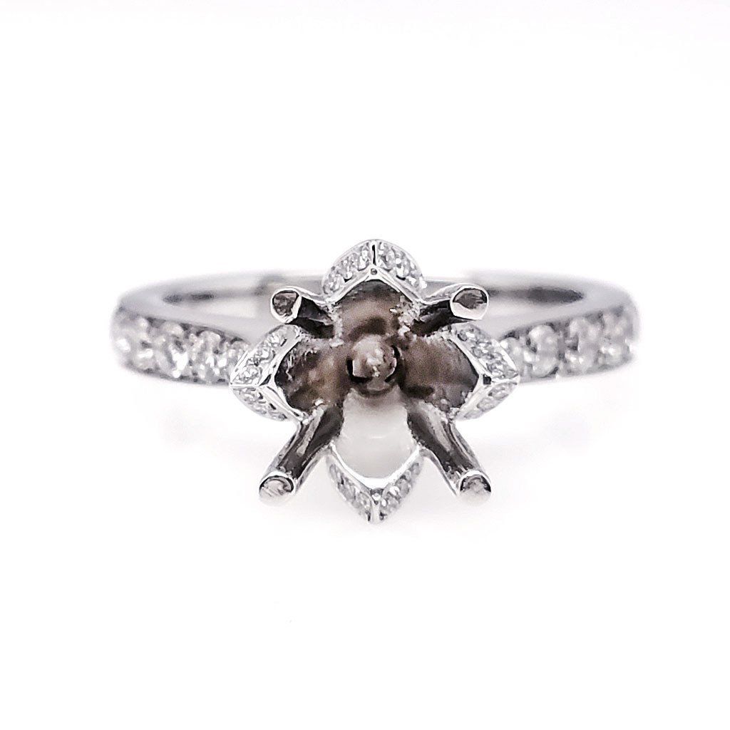 "ENGR02952" Handmade Floral Inspired Diamond Engagement Ring Setting