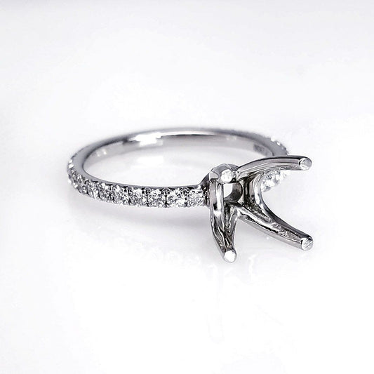 "ENGR03040" Custom Made Petite Delicate Diamond Engagement Ring Setting
