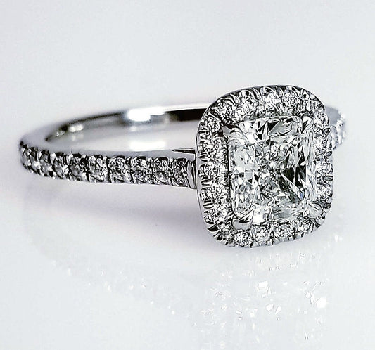 "ENGR03065" New Cushion Cut Delicate Halo Set Diamond Engagement Ring ENGR03065