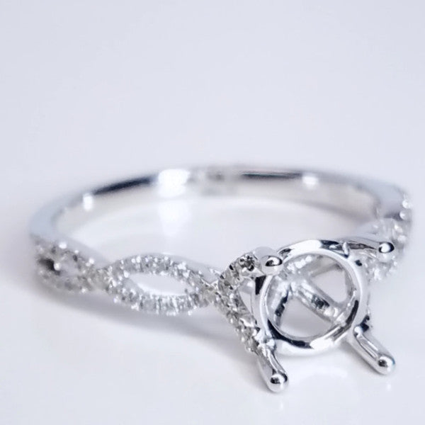 "ENGR03103" Twist Round Diamond Engagement Ring Setting