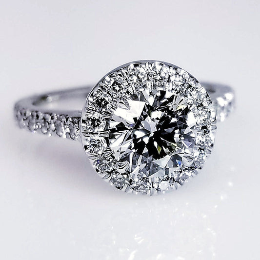 "ENGR03115" Round Diamond Halo Set Engagement Ring ENGR03115