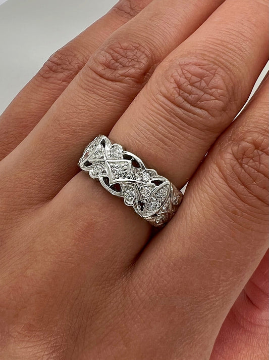 0.75Carat Old Miner Cut Ladies Diamond Vintage Ring