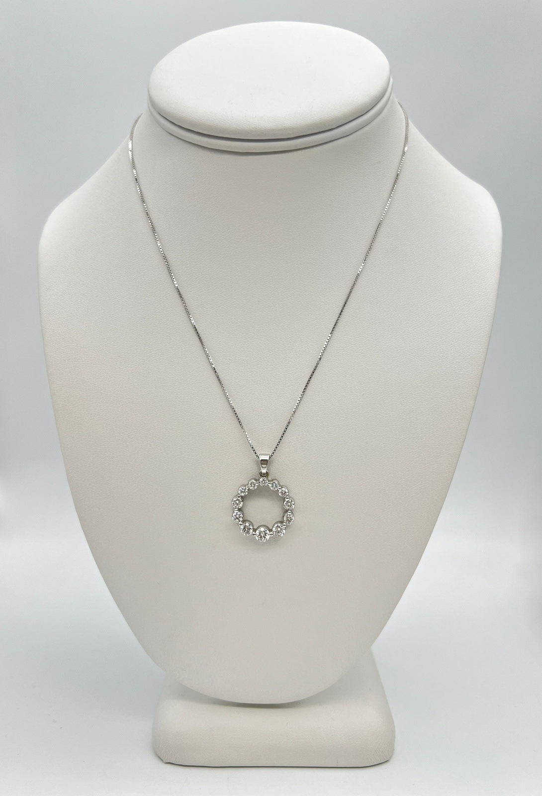 1.82 Carat Round Diamond Circle Of Life Pendant Necklace