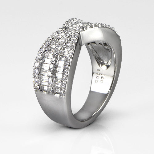 "LADRG01181" 1.39 Carat Ladies Diamond Band in 18K White Gold 1.39 ct. tw.