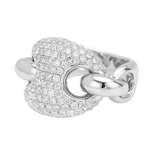 "LADRG01392" Link Diamond Ring in 18K White Gold 1.55 ct. tw.