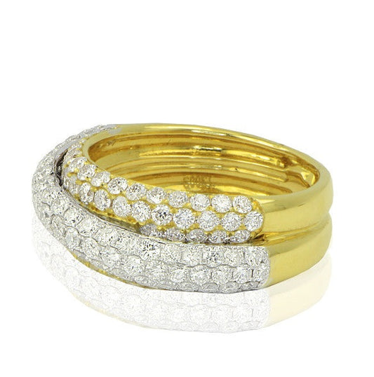 "LADRG01636" 18K Yellow and White Gold Fashion Diamond Band