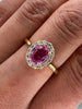1.33 Total Carat Pink Sapphire Diamond Halo Ladies Ring