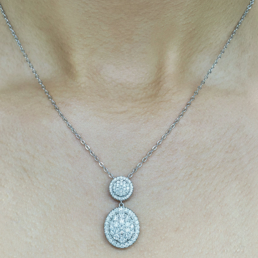 "NECK1001" ROUND DIAMOND NECKLACE IN 14K WHITE GOLD