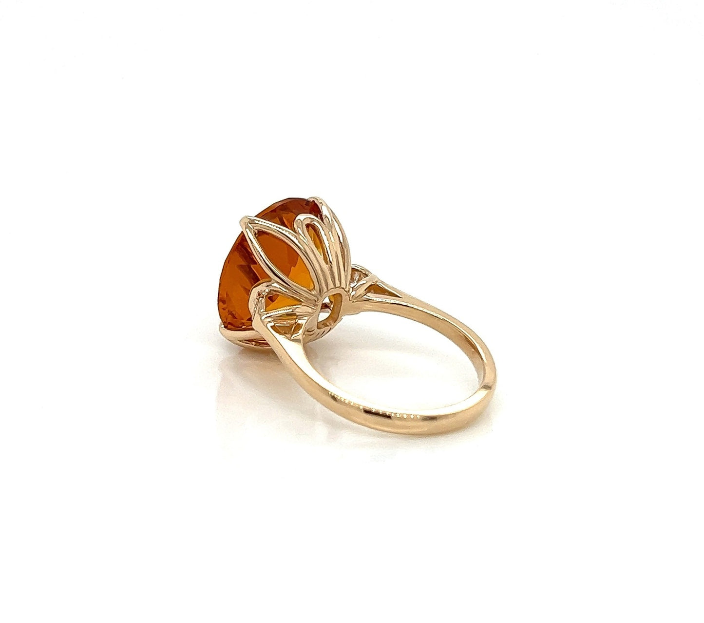 9.23 Carat Orange Topaz and Diamond Cocktail Ladies Ring in 14K White Gold Band