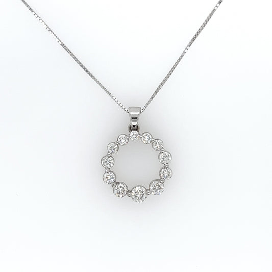 1.82 Carat Round Diamond Circle Of Life Pendant Necklace