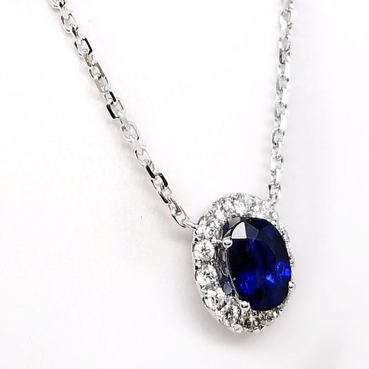 "PEND01664" Blue Oval Sapphire Pendant