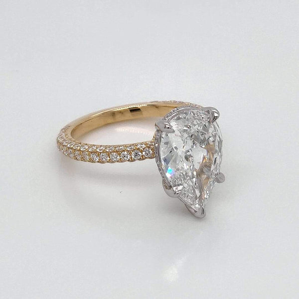 3 carat pear shaped diamond engagement ring Clearance