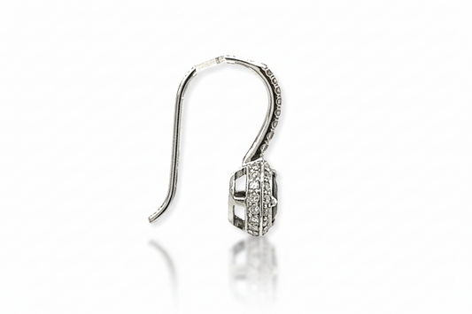 1.20 Total Carat Sapphire and Diamond Drop Earrings in 18K White Gold