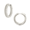 Micropavé 2.05 Carat Round Diamond Hoops in 18K White Gold