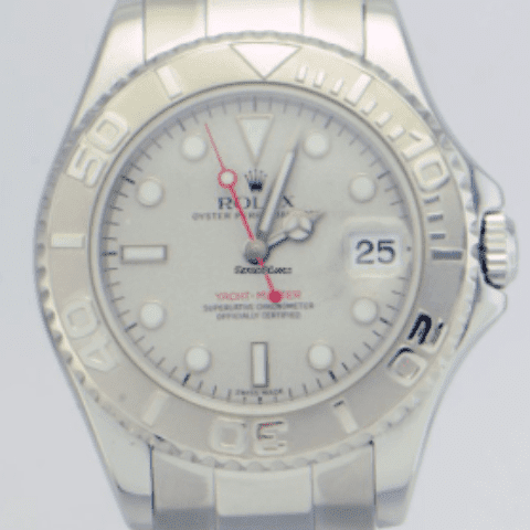 Rolex Oyster Perpetual YachtMaster Platinum Bezel 35mm REF 168622