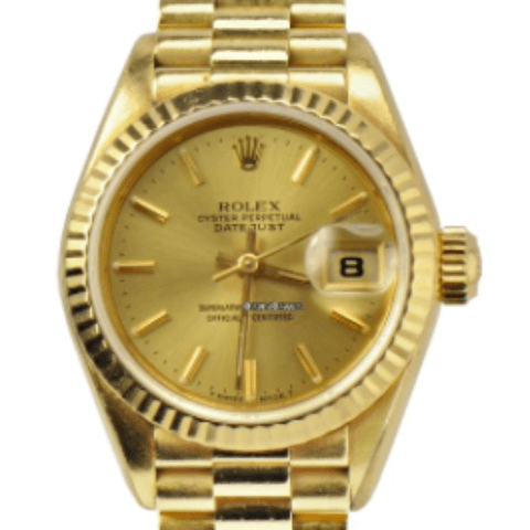 Rolex President Datejust Yellow Gold Diamond Ladies Watch 69178
