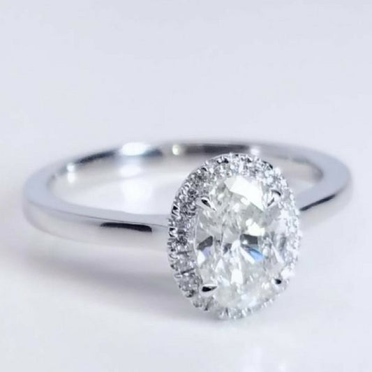 "ENGR03119" Oval Halo Diamond Engagement Ring ENGR03119