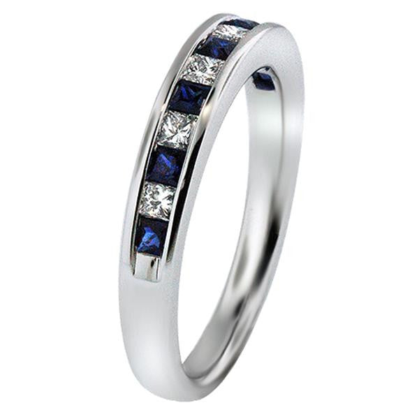 Channel set sapphire and diamond ring Clearance