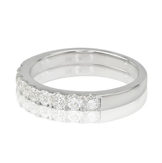 "DBAND01832" Diamond 18K White Gold Wedding Band DBAND01832